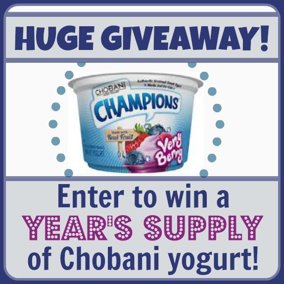 Huge Chobani Giveaway Enter to Win a Year's Supply of Yogurt