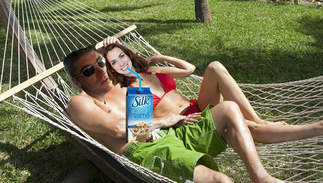 Anna and Even Steven in a hammock with Silk