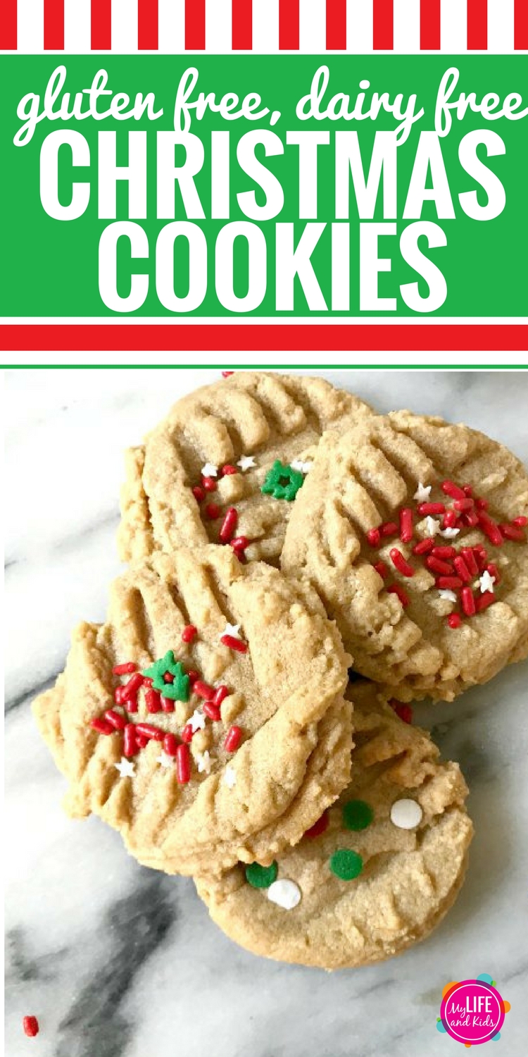 Dairy-Free, Gluten-Free, Peanut Butter Christmas Cookies - My Life and Kids