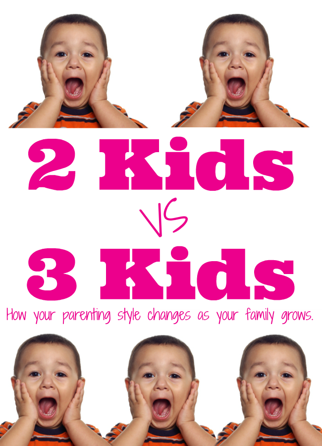 Going from two kids to three kids has really changed my parenting style. I'm not saying one is better than the other... but what I am saying is that was then, this is now.