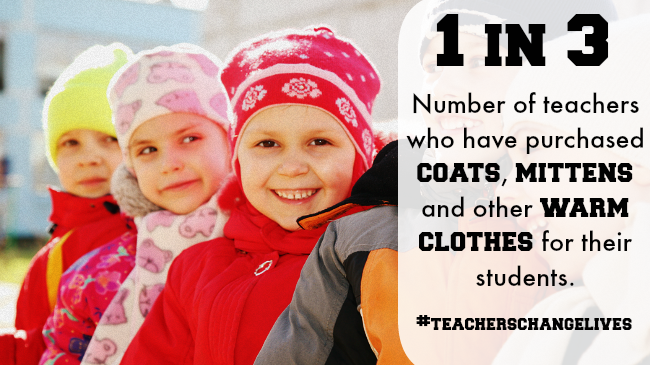 Teachers Buy Students Coats, Mittens and Warm Clothes