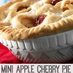 Created for your little kitchen helpers, this mini apple cherry pie recipe makes two pies so there is one to share!