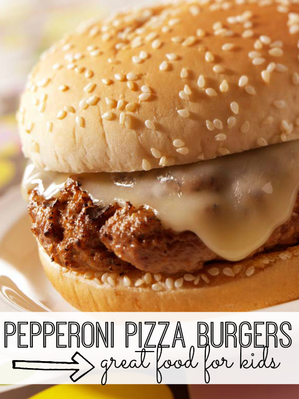 Pepperoni Pizza Burgers for Kids