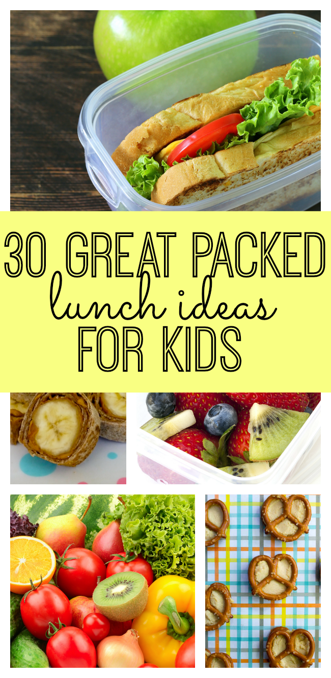 30 Great Packed Lunch Ideas for Kids! A perfect list for the start of the school year! Your kids will love these lunches.