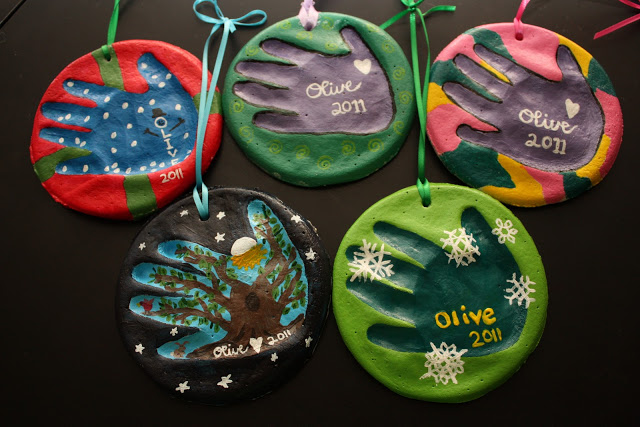 Salt Dough Handprint Ornaments