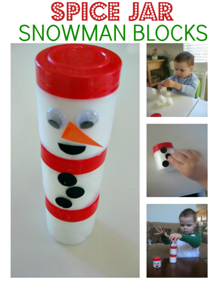 Spice Jar Snowman Blocks