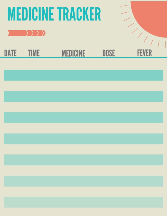 Medicine Chart For Kids