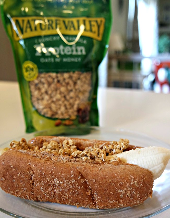 Looking for great breakfast, lunch and snack ideas that will keep your kids healthy and energized? You'll love these granola, peanut butter banana dogs. They're my daughter's favorite - and they're SO easy to make! Perfect lunch idea for kids!