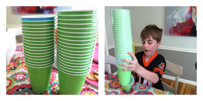 Fun and simple Minute to Win it Games for Kids! Easy to set up, challenging for kids! Great activities for kids parties! Fun idea for New Year's Eve, birthday parties, family fun night, after-school parties or a pizza party! My kids LOVED this!