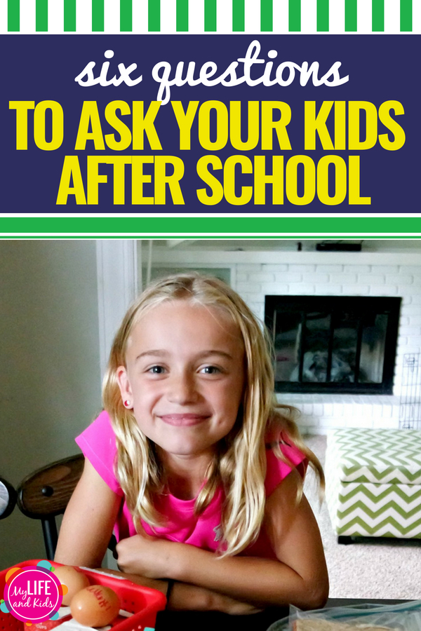 Get your kids talking. Six specific questions to ask your kids after school. Get more than one-word answers about your kids' day at school with these great questions. Plus tips on how to keep the conversations going. A must-read for moms with kids in school. They even work to get boys talking! #backtoschool #kids #conversation #questionsforkids #boys #girls #tweens #firstgrade