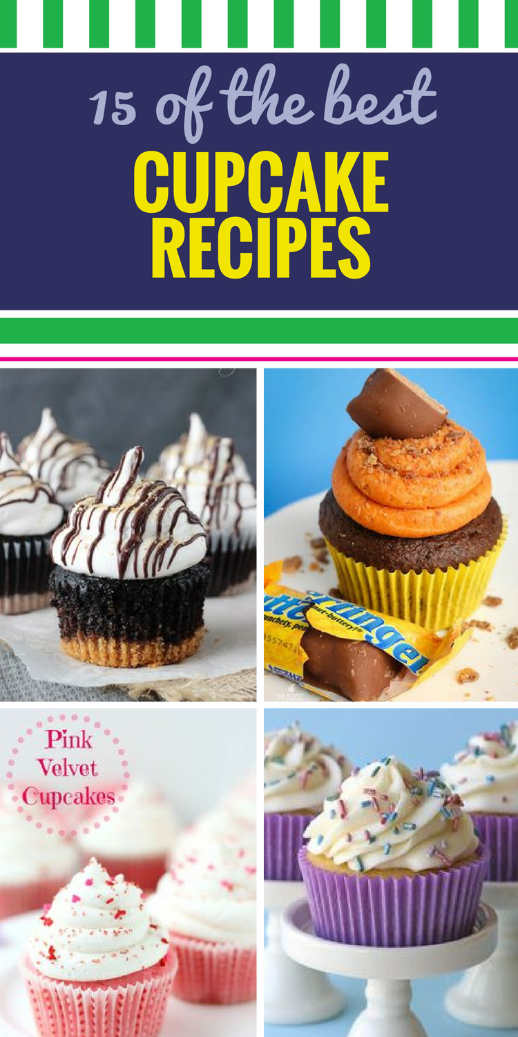 15 Cupcake Recipes. These are some of my favorite cupcake ideas, complete with cute sprinkle toppers and every kind of yummy frosting you can imagine. Perfect for a party or an every day dessert.