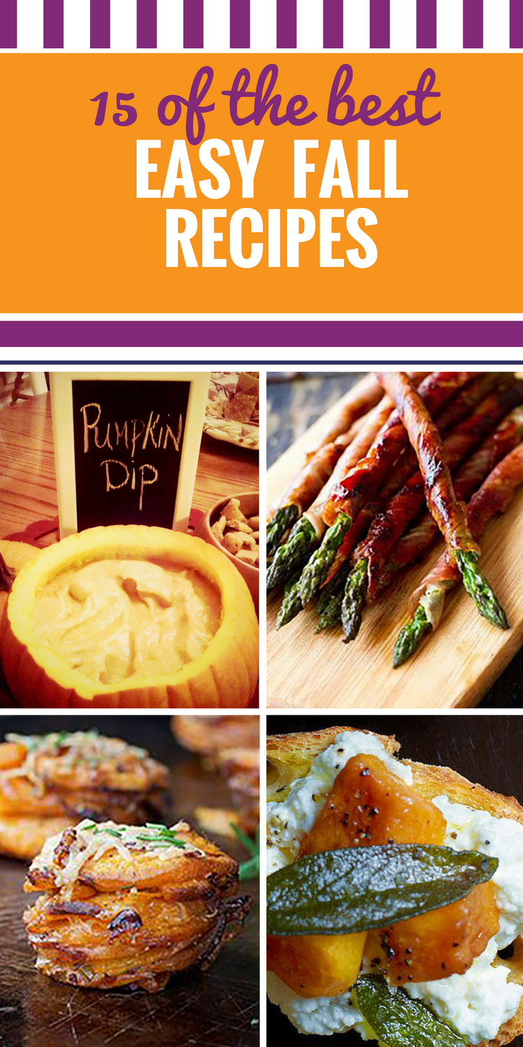 15 Fall Appetizers Recipes. This collection of autumn ideas are perfect for a party (you won't believe this yummy pumpkin dip), irresistible desserts or that last barbeque of the season. We've even included some Halloween food.
