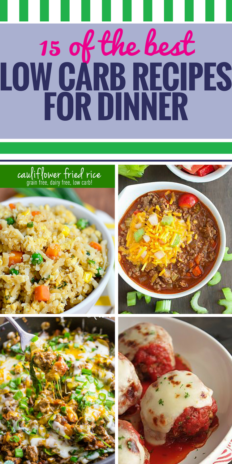 15 Low Carb Recipes for Dinner. You can still have chicken with rich sauce and even breads with dinner, even if you're trying your best to keep your meal low-carb and healthy. Some of these are even made in the crockpot - so simple.