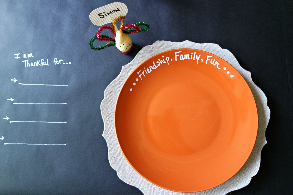 DIY Dollar Store Personalized Thanksgiving Plates My Life and Kids