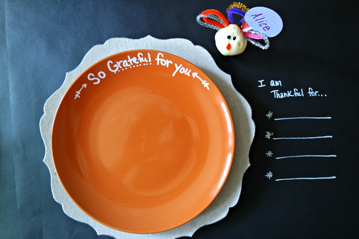DIY Dollar Store Personalized Thanksgiving Plates My Life and Kids