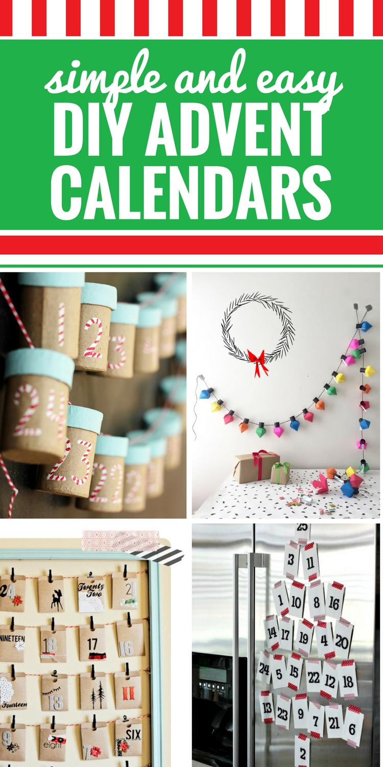 Whether you prefer just to count down to Christmas, or you like to plant activities within your advent calendar, you're going to love these super simple and gorgeous DIY Advent Calendars. From no-sew to paper and envelope crafts and even mini trees, you will love these advent Christmas crafts (and your kids will too.) #advent #christmas #crafts #diy #kids #holidays