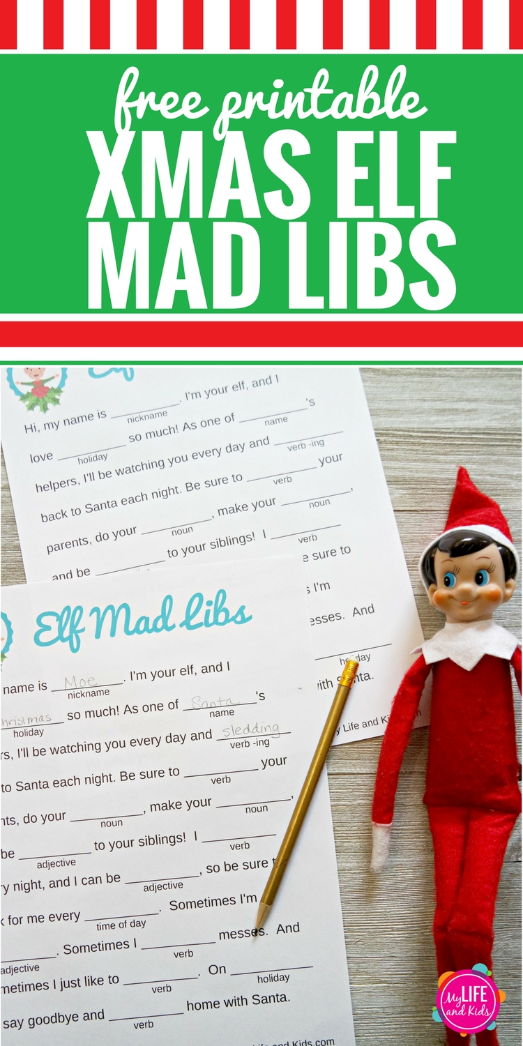 If your kids love Elf on the Shelf and love Mad Libs, they are going to LOVE these Christmas Elf Mad Libs. This free printable will have them giggling as they fill in the blanks and create silly stories about their Christmas Elf.