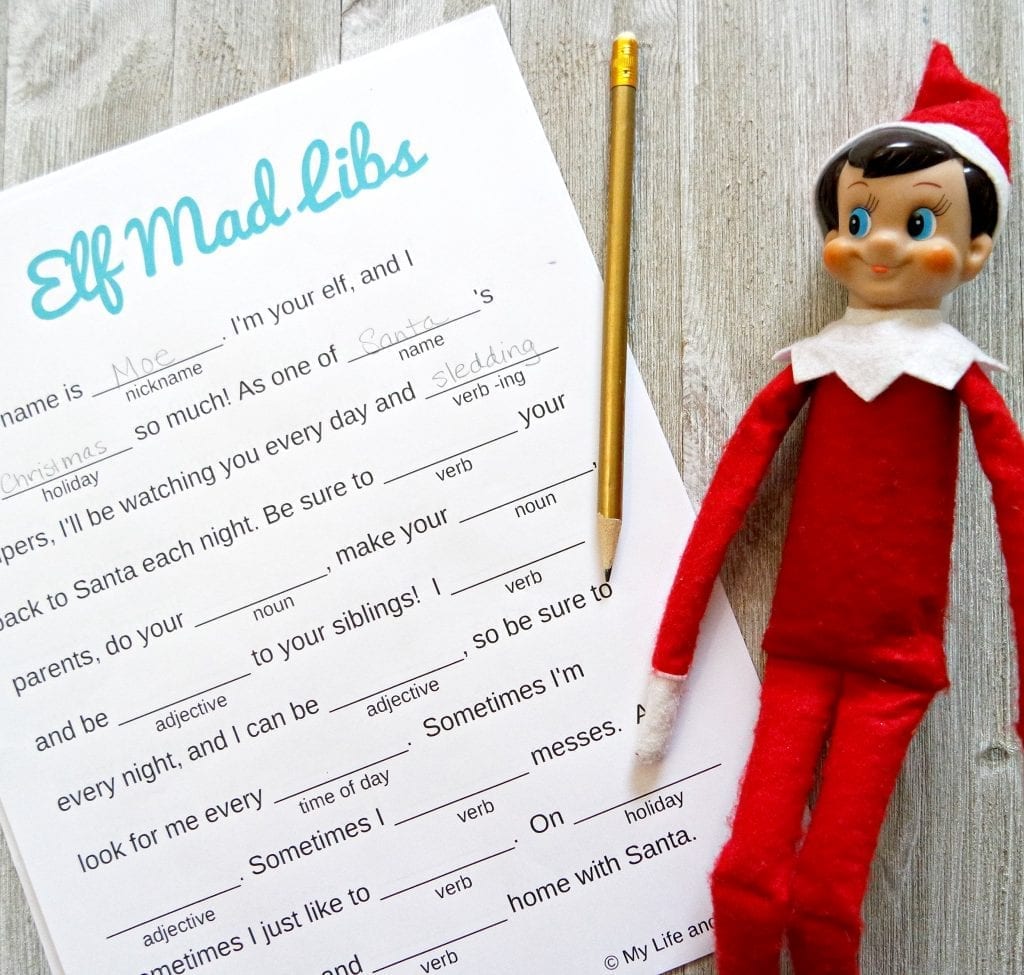 Christmas Elf Mad Libs - My Life and Kids