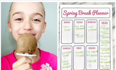 Spending Spring Break at home with the kids and need some ideas? You'll love these fun ideas and pictures to have a staycation that everyone will love and remember - complete with a free spring break planner bucket list printable. #springbreak #staycation #freeprintable #kids #ideas
