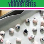Looking for a healthy snack idea for your kids? Or your husband? These super simple blueberry yogurt bites are delicious and beyond easy to make. (The hardest part is waiting for them to freeze!) These frozen, gluten free treats are a great way to have even your pickiest kids loving fruit. Serve them as dessert, for breakfast or an anytime snack for the entire family. #healthy #snacks #blueberry #yogurt #kids #pickyeaters #kidscooking #recipe #easy