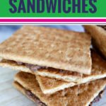 Made with graham crackers and yogurt, these frozen yogurt sandwiches could not be any easier to make or any more delicious. My kids are obsessed with them, and we've actually had to hide them from my husband so that he saves some for the rest of us. If you get tired of your kids always asking what's for dessert, this frozen yogurt sandwich recipe is your answer! You're welcome. #desserts #anytimedessert #snacks #yogurt #frozenyogurt #icecreamsandwich #yum #kids #easyrecipe