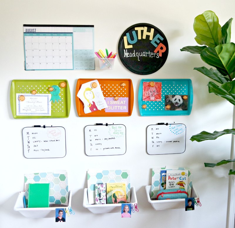 Are you ready to get your family organized? This Dollar Store DIY Command Center is exactly what you need to help your busy kids stay on track! I bought everything at the Dollar Tree for just $1 each, but you could find these things at most Dollar stores (Family Dollar, Dollar General, 99 Cents Only, etc). For less than $20, I was able to create this entire family command center. #commandcenter #backtoschool #organization #dollartree #dollarstore #diy