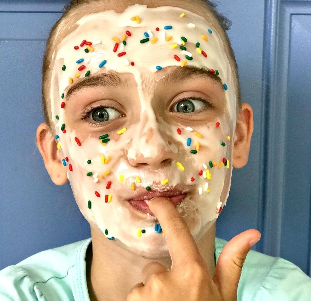 This DIY Edible Face Mask includes SPRINKLES! Yes, SPRINKLES! Yum!