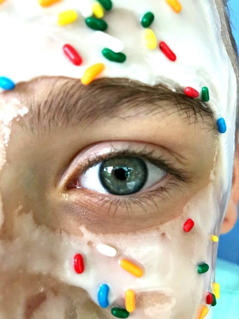 This DIY Edible Face Mask includes SPRINKLES! Yes, SPRINKLES! Yum!