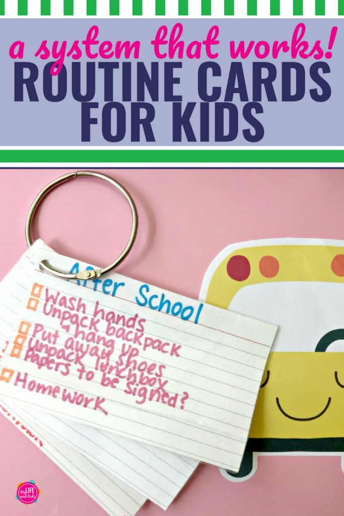 These simple daily routine cards have changed the way I interact with my kids before school, after school, and even on the weekends. While we’ve tried charts in the past, these cards are easier to make and modify, and my kids love that they’re portable. You don’t need a printable, and they work with boys, girls and especially for kids with ADHD. While you could make something similar for toddlers, they're perfect for teens, tweens and even kindergarten kids. #backtoschool #routinecharts #ADHD