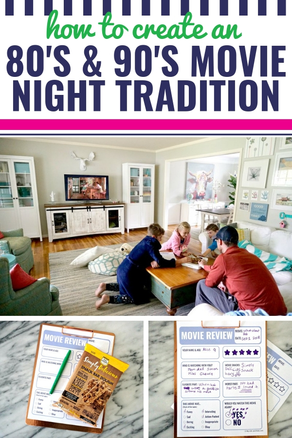 I’m sharing my top tips on how to start a movie night tradition in your house, featuring a list of our favorite throwback movies from the 1980’s and 90’s that the entire family will love. From sad to funny and even downright hilarious, your kids will enjoy these old favorites. Including a free printable movie review worksheet. Plus, learn more about our favorite movie-night snack, Simply Delicious Snack Bar Dough by NESTLÉ® TOLL HOUSE®! #SnackSimply #sponsored #movies @nestletollhouse