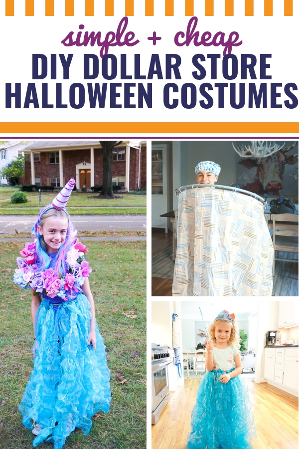 Whether you're looking for Halloween costume ideas for men, women, kids, teens, girls or boys, you're sure to find something to love with these three easy and insanely cheap DIY Halloween costumes using supplies from the Dollar Store or Dollar Tree. These are perfect last minute costume ideas, whether you need something for tonight's Halloween party, or you're a college student trying to create something on a budget. #Halloween #unicorn #Shower #karatekid #princess #DIY Costumes #DollarStore #DollarTree #cheap #last minute.