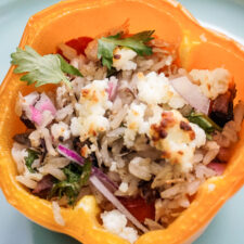 Stuffed Peppers with Shredded Chicken and Brown Rice - My Life ...