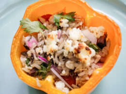 Stuffed Peppers with Shredded Chicken and Brown Rice - My Life ...