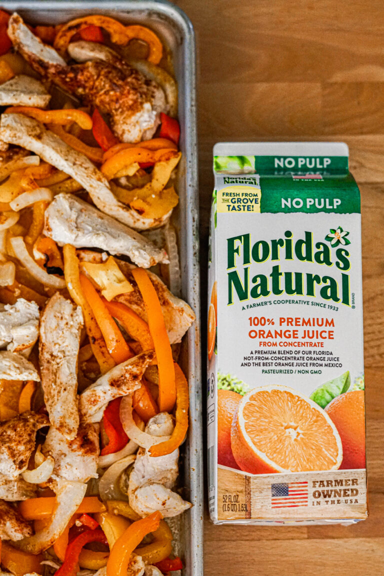 Orange Juice Chicken Fajitas Recipe Sheet Pan Dinner My Life and Kids