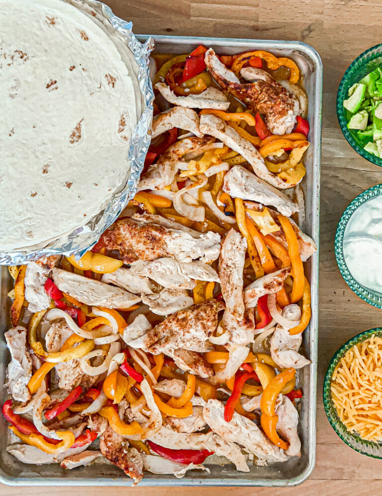 Orange Juice Chicken Fajitas Recipe Sheet Pan Dinner My Life and Kids