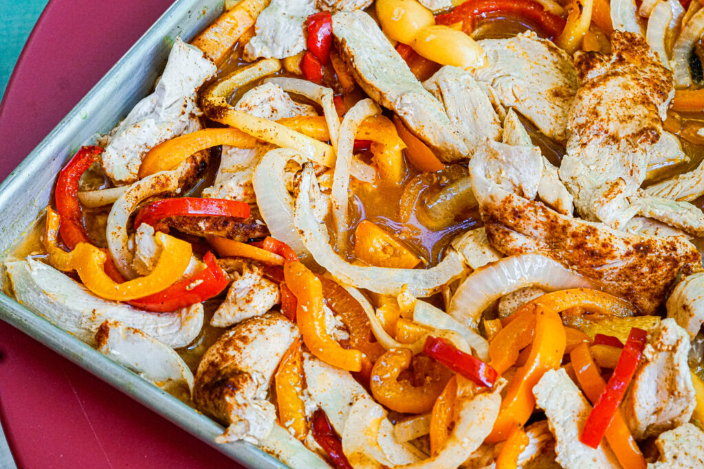 Orange Juice Chicken Fajitas Recipe Sheet Pan Dinner My Life and Kids