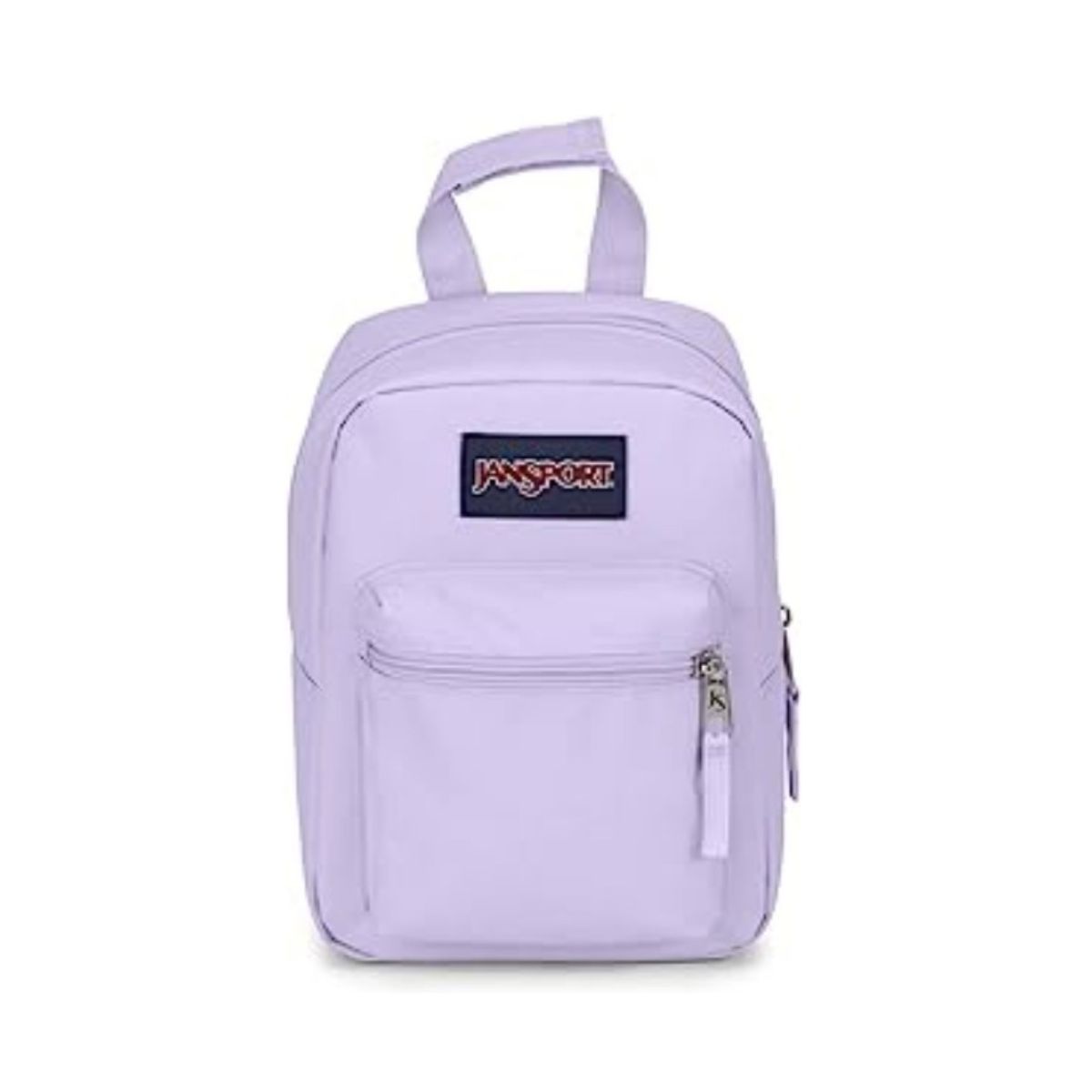 Purple insulated lunch box that looks like a tiny backpack
