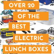 Pinterest pin with 12 electric lunchboxes on it. Text says Over 20 of the best electric lunch boxes