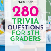 Pinterest pin advertising free trivia questions and answers for 5th graders