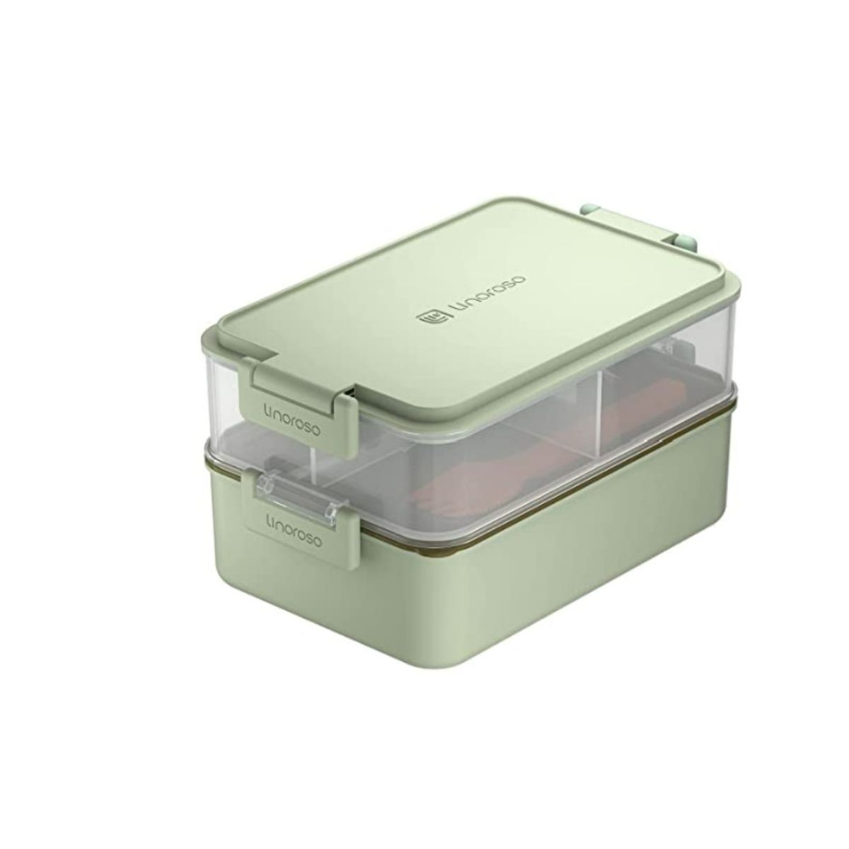 Clear and Green stacking bento box