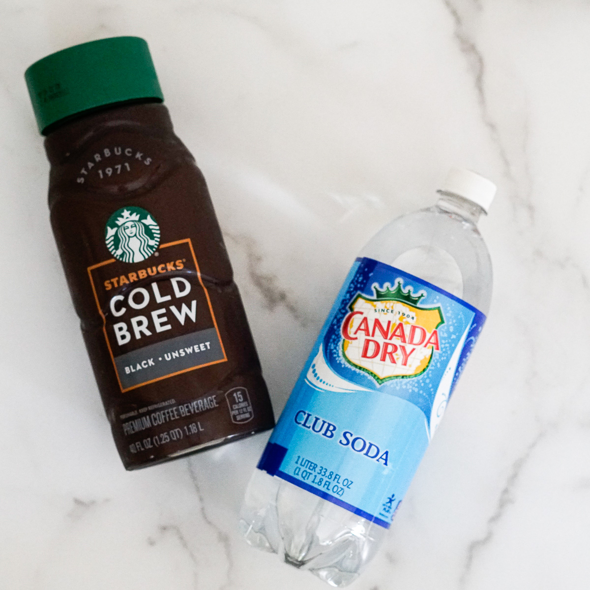 Cold Brew and Club Soda - Ingredients for Iced Coffee Soda