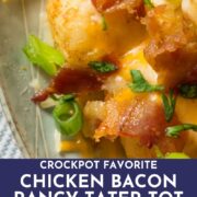 Chicken bacon ranch tater tot crockpot casserole pin
